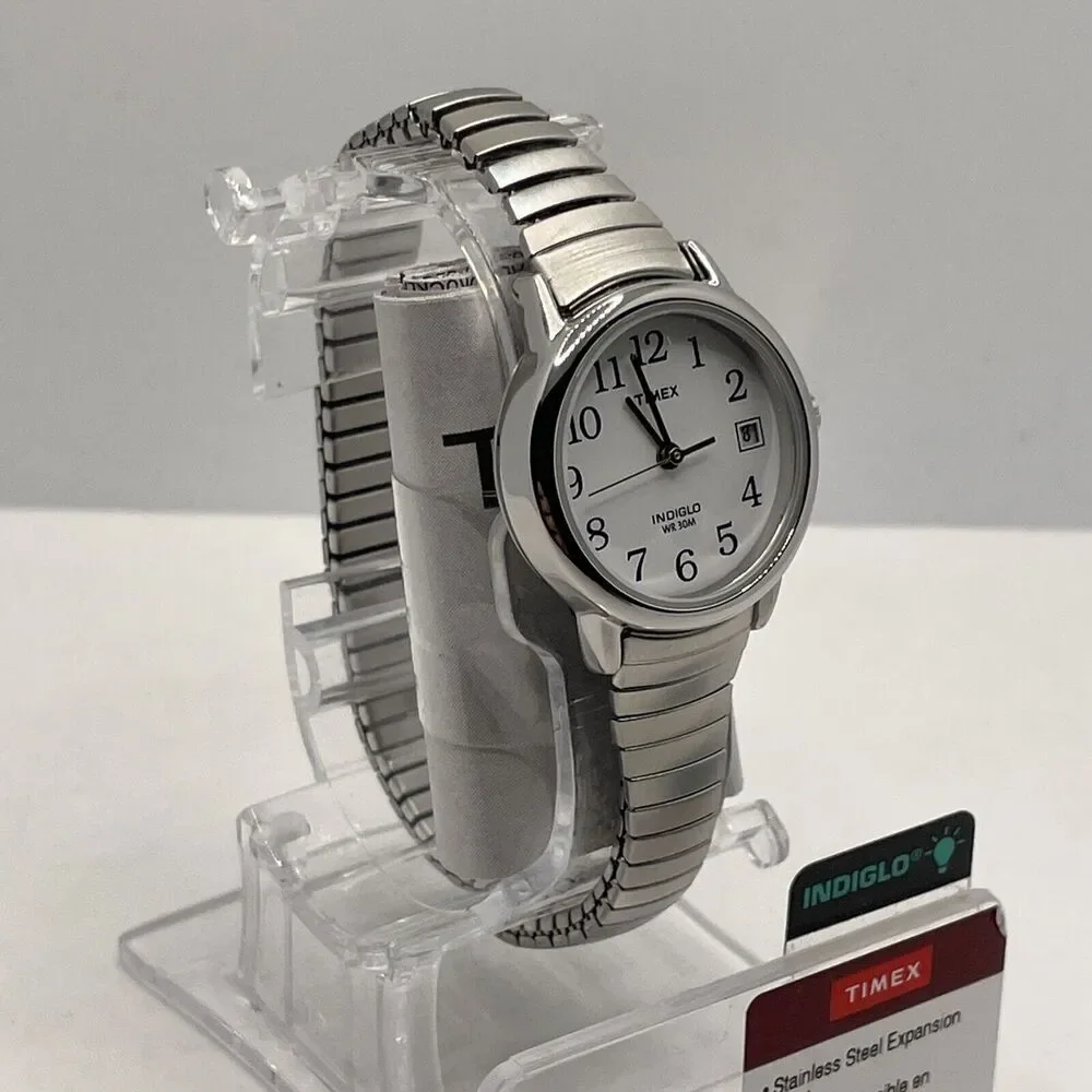 Timex Easy Reader T2H371 Women's Silver Stainless Steel Analog Dial Watch Tx97
